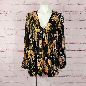 Free People Bella Printed Tunic Onyx